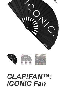 ICONIC Black Folding Hand Fan